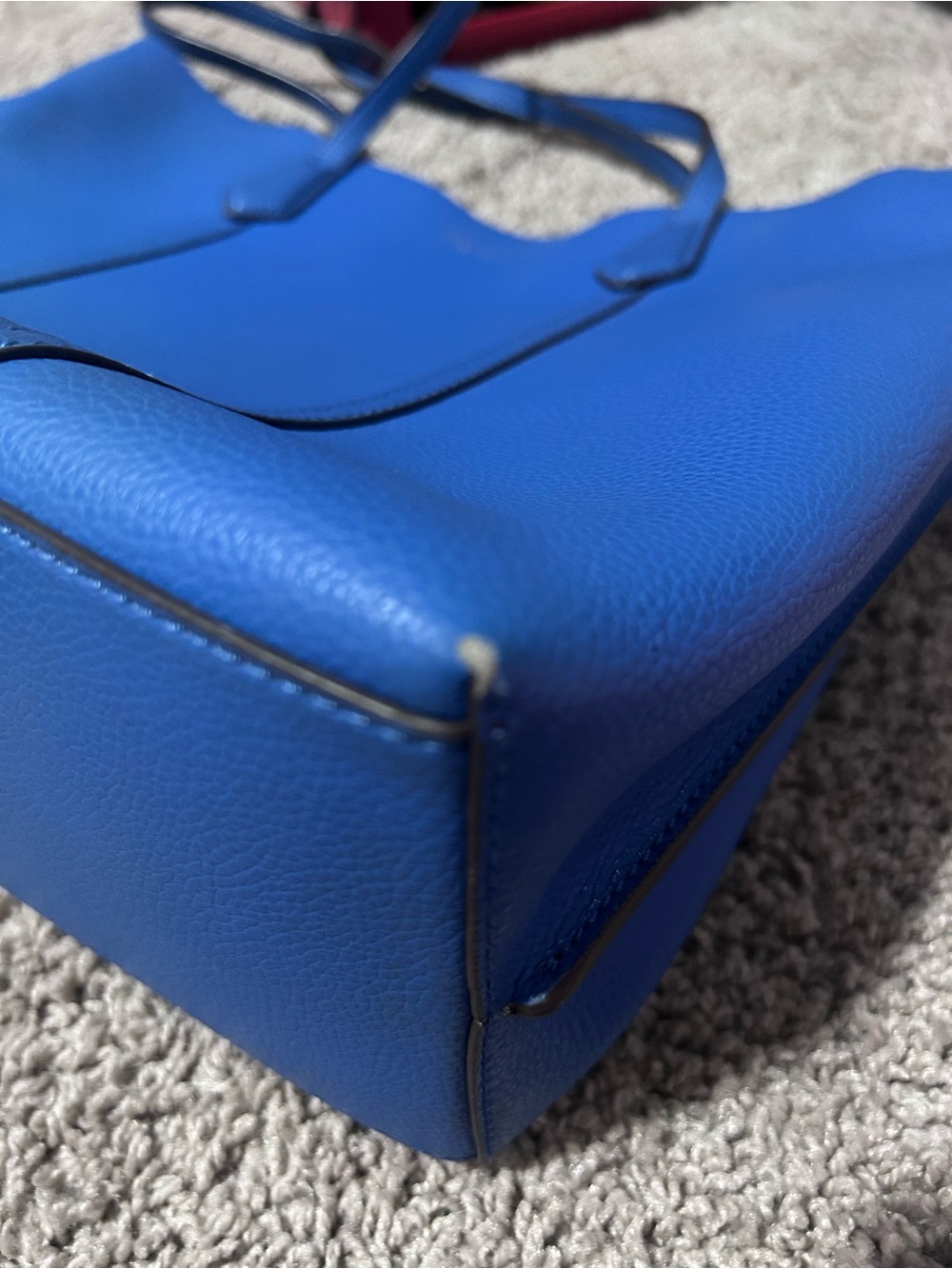 Tory Burch Blue Tote with Red Trim - Picture 10 of 14